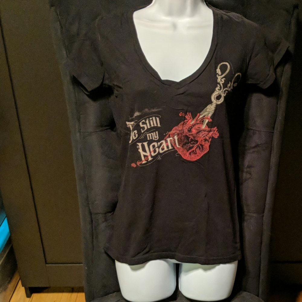 Seven Deadly Be Still My Heart Deep V-Neck T-Shirt